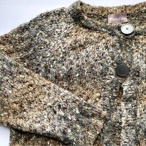 TanJay 2 Button Cardigan - Brown Grey Black Cream
